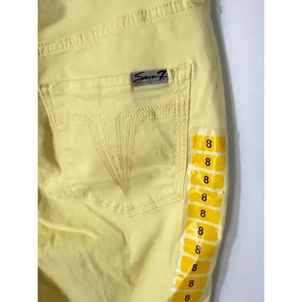 NEW Seven for all Mankind  Sz 8 Yellow Ankle Crop Pants NWT Womens - Picture 5 of 5